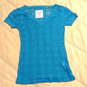 V-Neck Junior's Blue T-Shirt